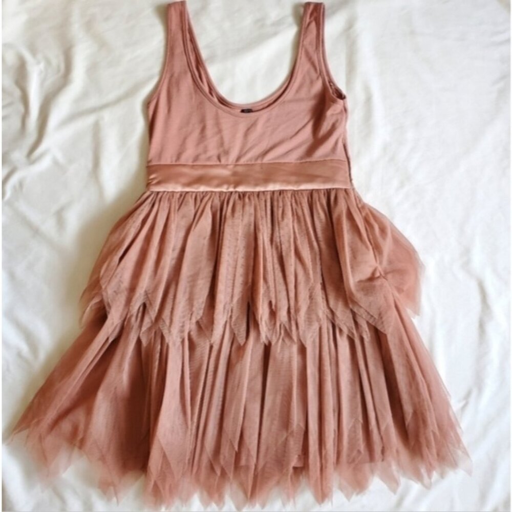ONLY Mesh Tulle Rose Dress Medium